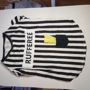 Large Referee Dog Halloween Costume With Yellow Flag Sports Shirt